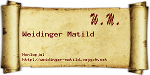 Weidinger Matild névjegykártya